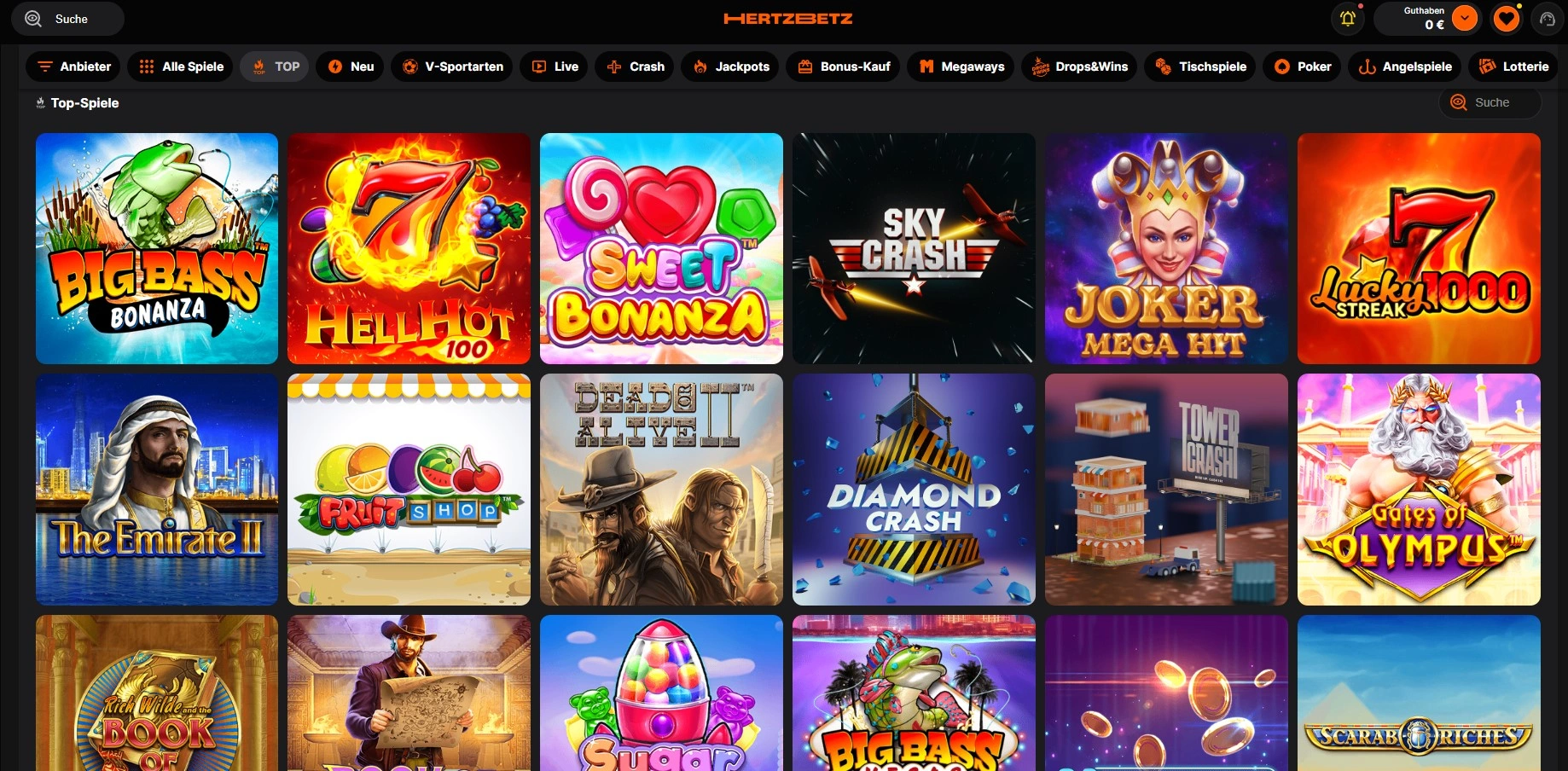 Neueste Slots und Spielautomaten im Hertzbetz Casino