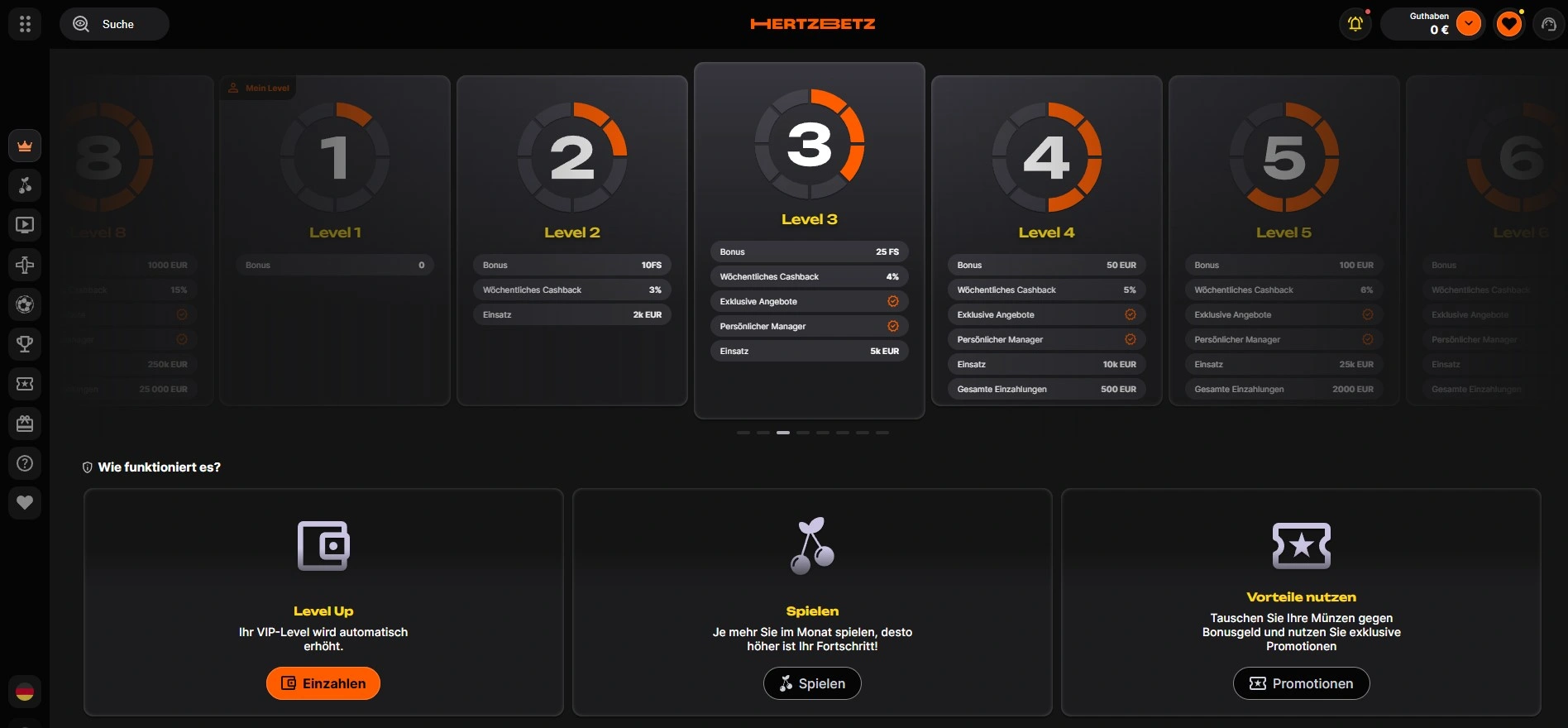 VIP-Club bei Hertzbetz mit besonderen Privilegien